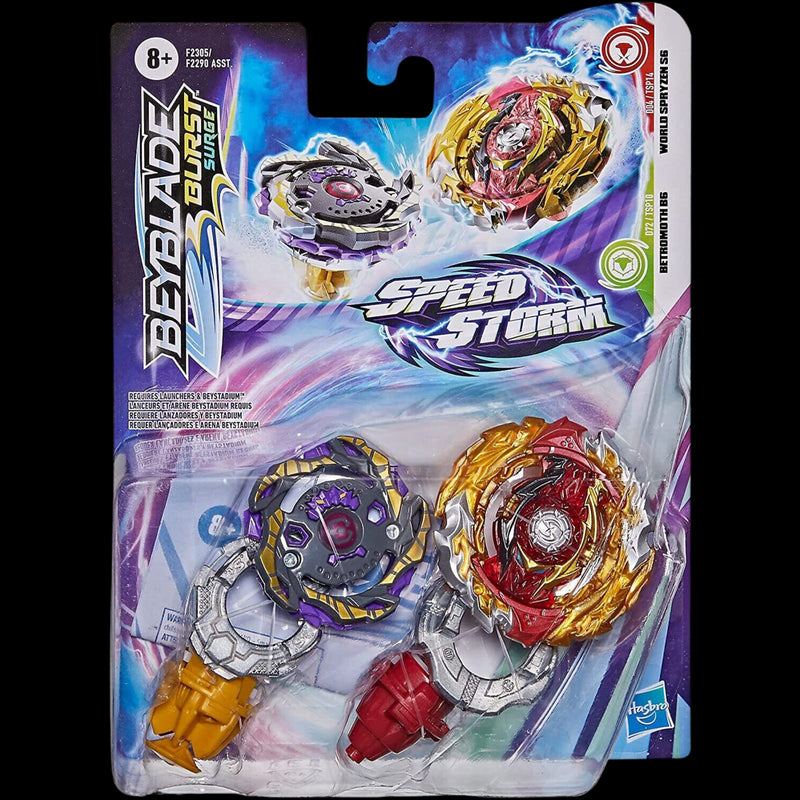 Beyblade Burst Surge Speedstorm World Spryzen S6 and Betromoth B6 Spinning  Top Dual Pack -- Battling Game Top Toy - Beyblade