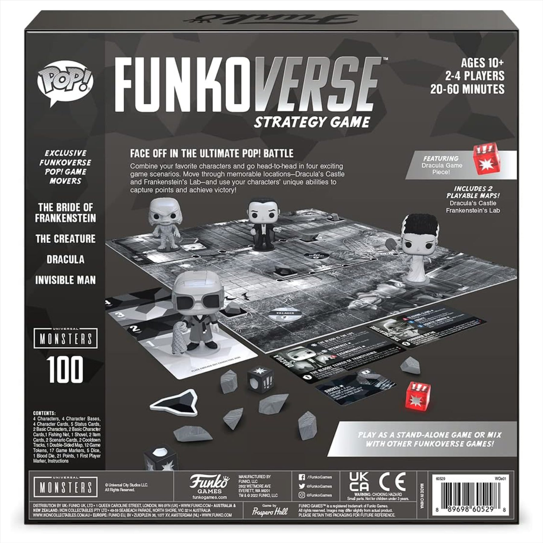 Funkoverse Universal Monsters Strategy Board Game for 2-4 Players - Includes 4 Funko POP! Figures - Toptoys2u