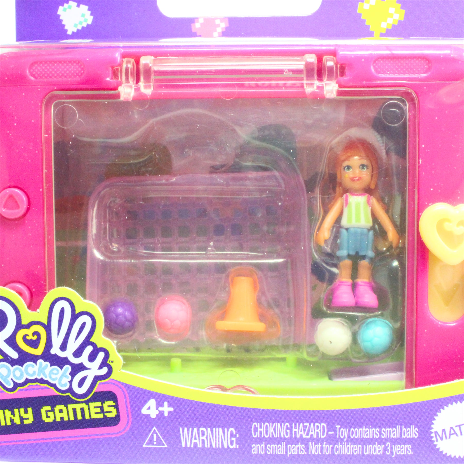 Polly Pocket Tiny Games Miniature Toy Figure Sports Playsets - Football, Basketball, Bowling, and Crazy Golf - Pack of 4 - Toptoys2u