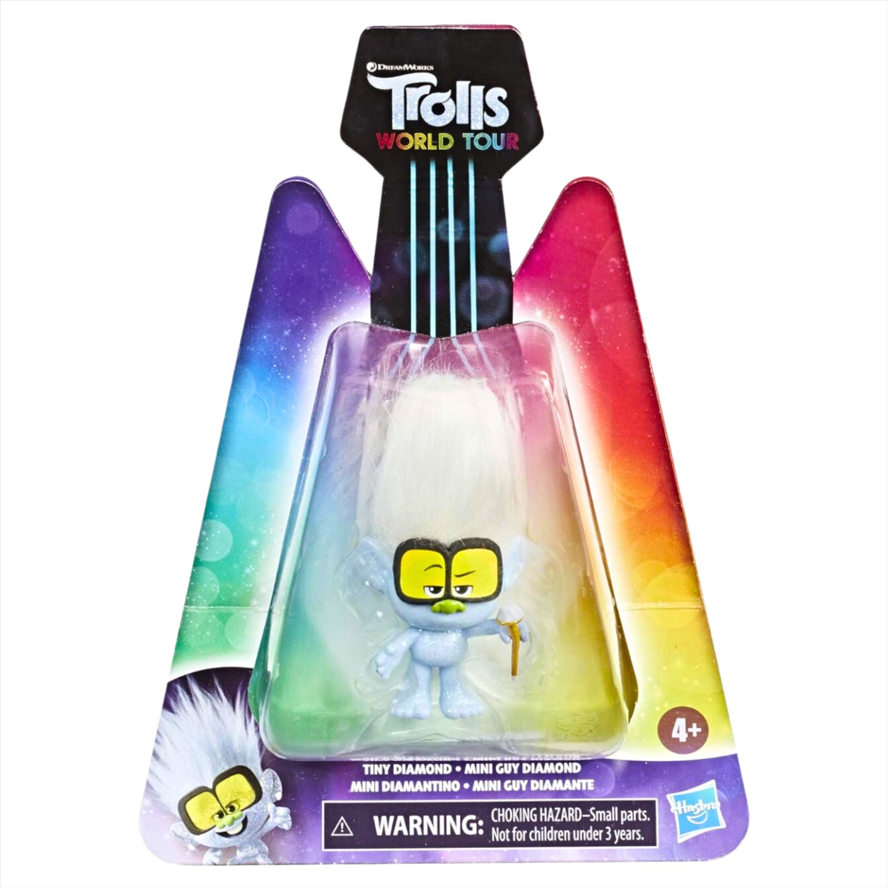 Trolls World Tour Tiny Diamond 7cm Miniature Toy Figure with Musical Instrument Accessory - Toptoys2u