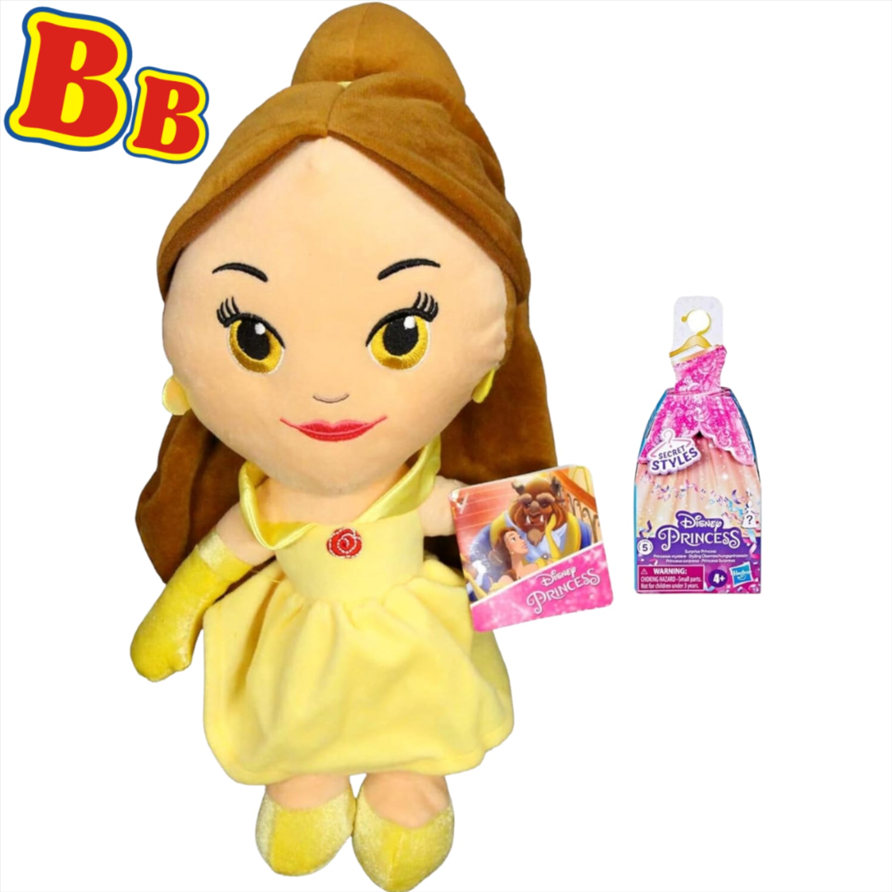 Disney Princess 2 Piece Set Beauty & The Beast Super Soft Gift Quality Plush 14" 36cm Belle & Styles Series 5 Blind Bag Figure - Toptoys2u
