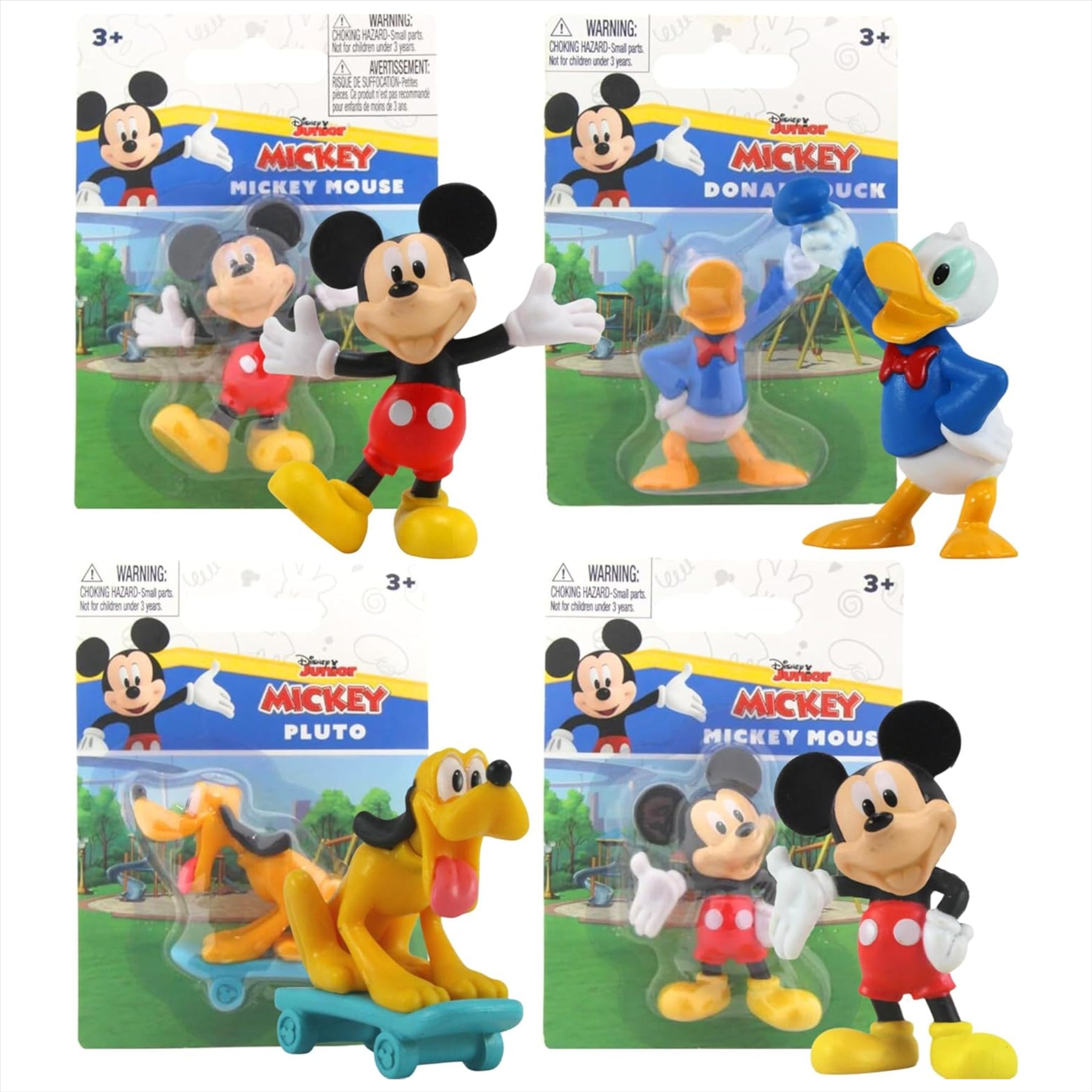 Disney Mickey Mouse, Pluto, and Donald Duck 6cm Collectible Miniature Figures Perfect as Cake Toppers - Pack of 4 - Toptoys2u