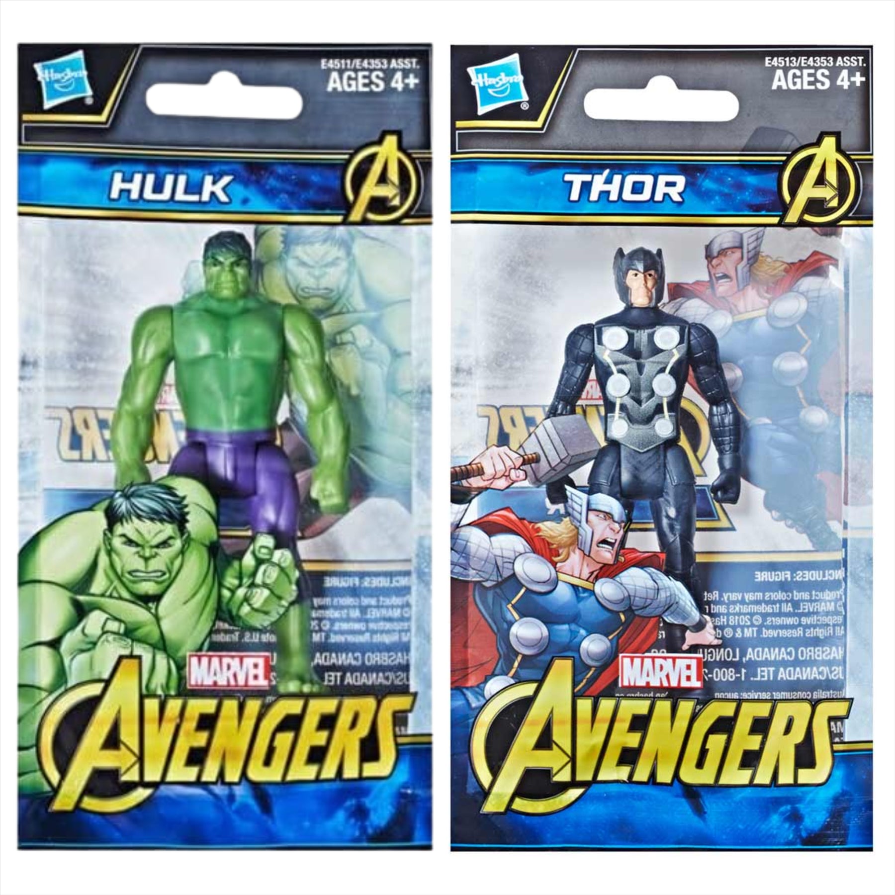 Marvel Avengers Miniature Articulated 9.5cm Toy Action Figures Bundle - Pack of 2 - Hulk & Thor - Toptoys2u