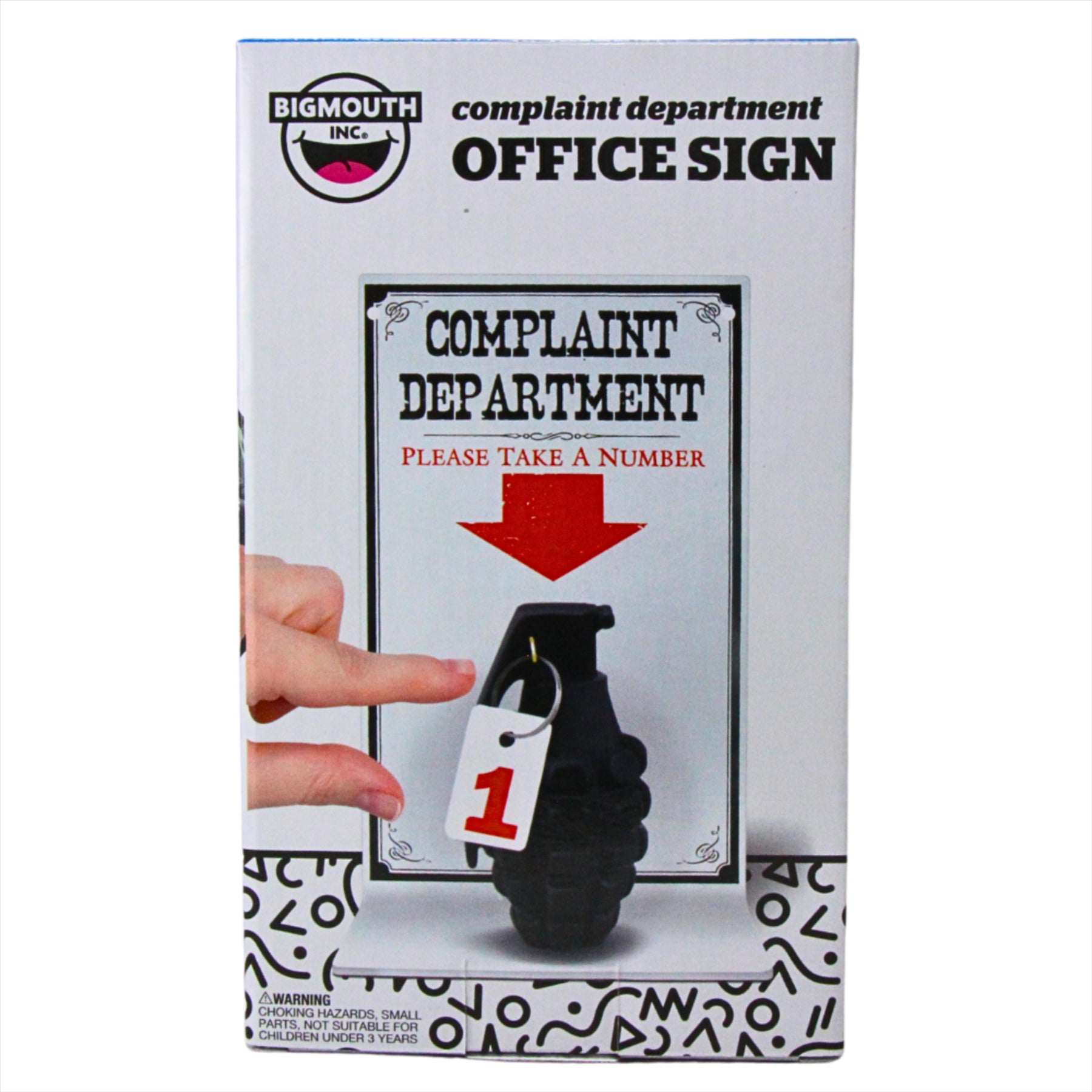 BigMouth Inc. Funny Complaint Department Novelty Desk Sign | Replica Grenade With Pull Ring & Number Tab - Toptoys2u