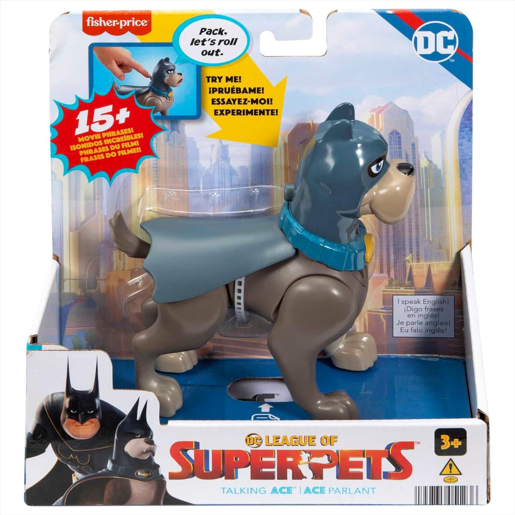 Fisher-Price Superpets Talking Ace Toy Batman's Dog Action Figure with Sounds