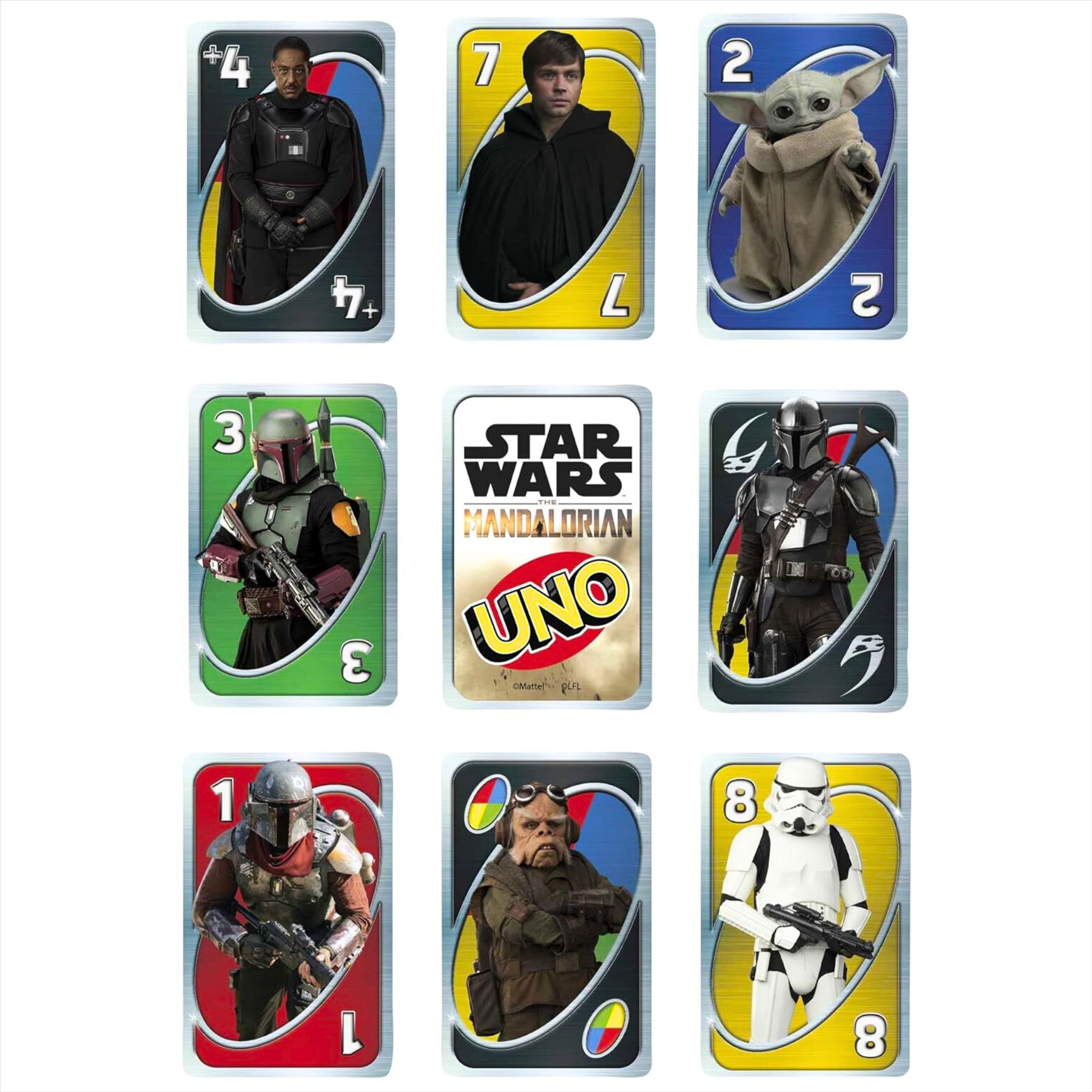 Star Wars The Mandalorian UNO Playing Card Party Game for up to 10 Players - Toptoys2u