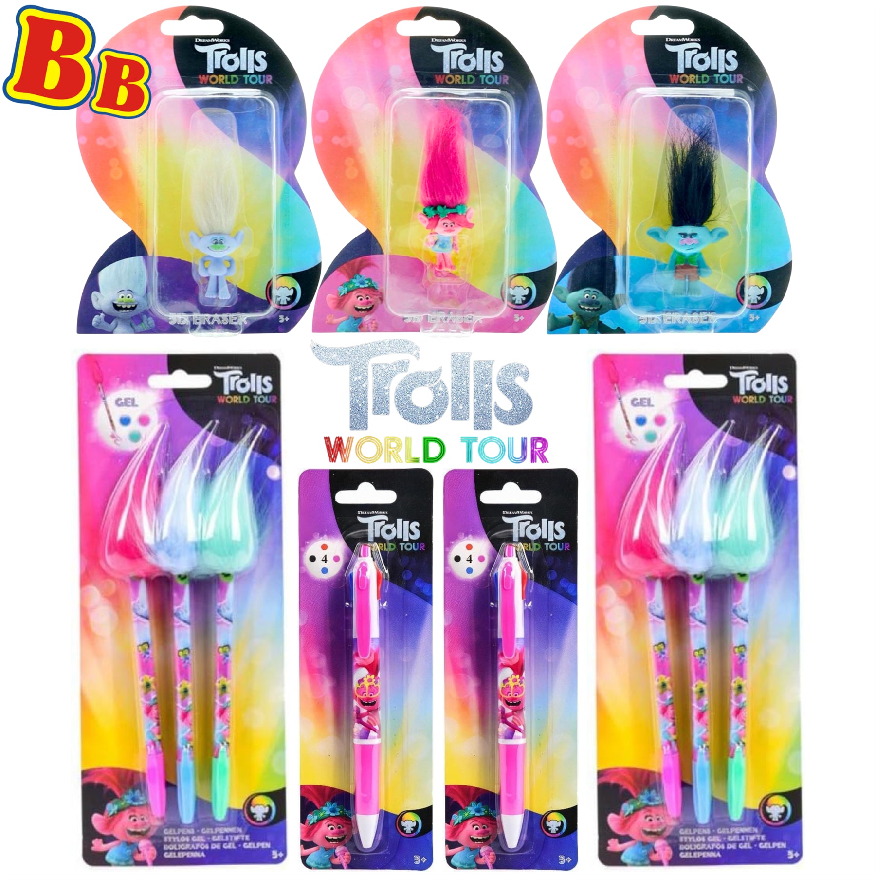 Trolls World Tour Back to School 7-Piece Stationery Bundle - Toptoys2u