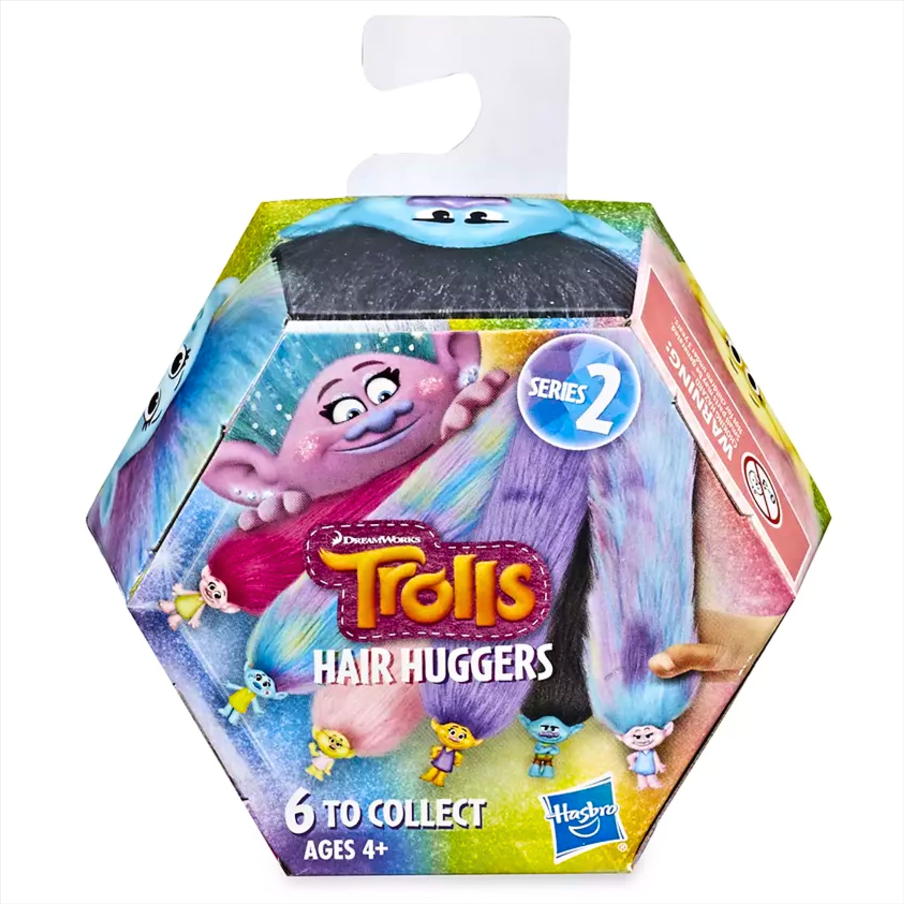 Trolls Hair Huggers Series 2 Miniature Snap-On Toy Figure Blind Box - Pack of 6 - Toptoys2u