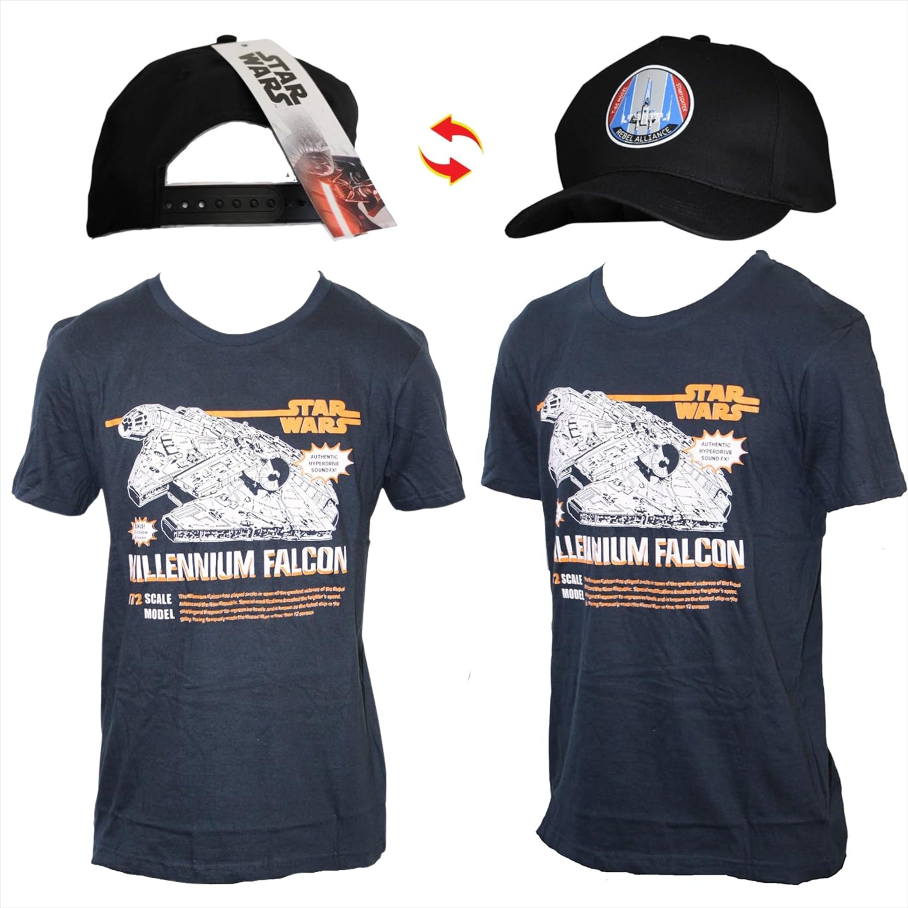 Star Wars Gift Set - Millenium Falcon T-Shirt (M), Rebel Alliance Baseball Cap - Toptoys2u