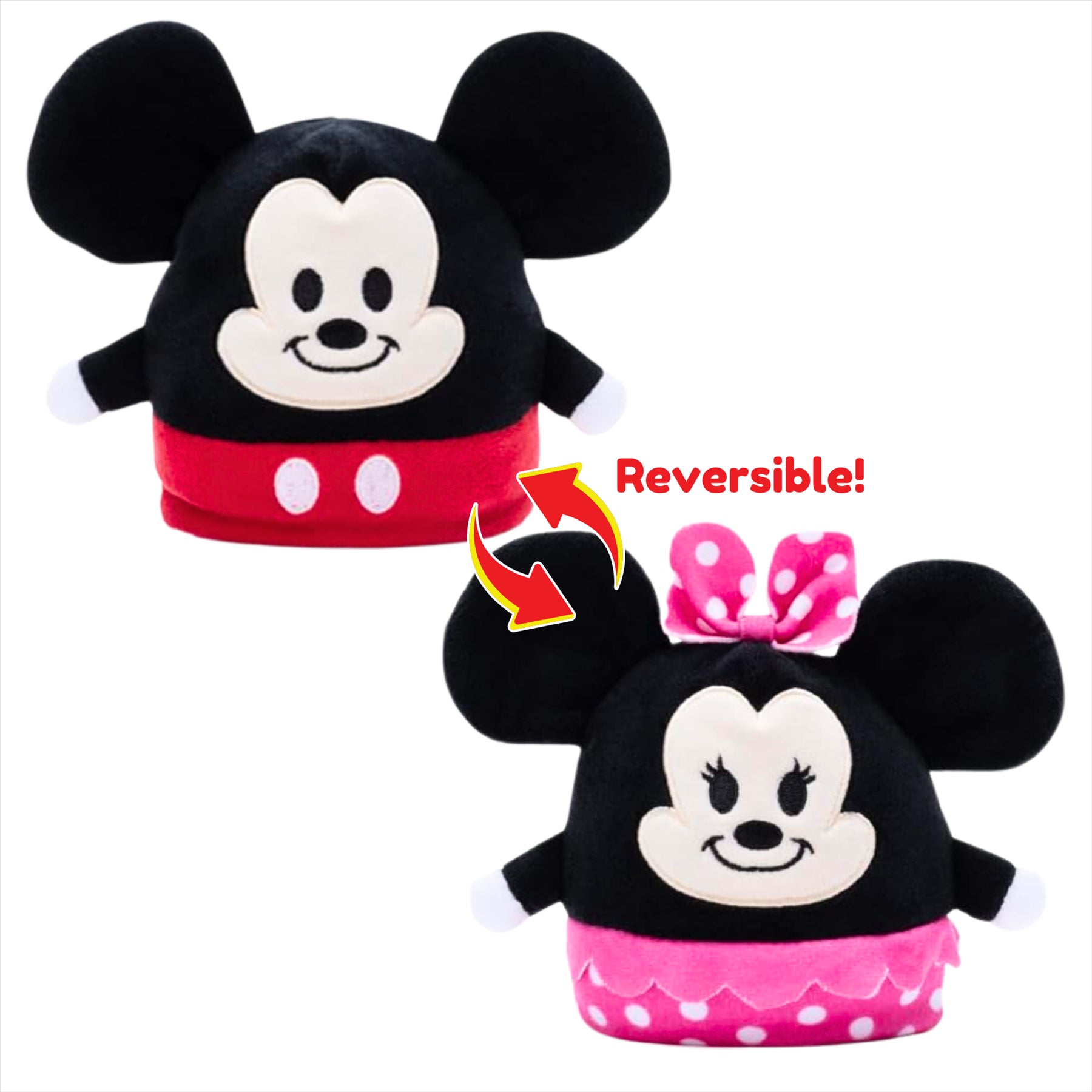 Disney Mickey and Minnie Mouse 10cm Reversible Super Soft Plush Toy - Toptoys2u