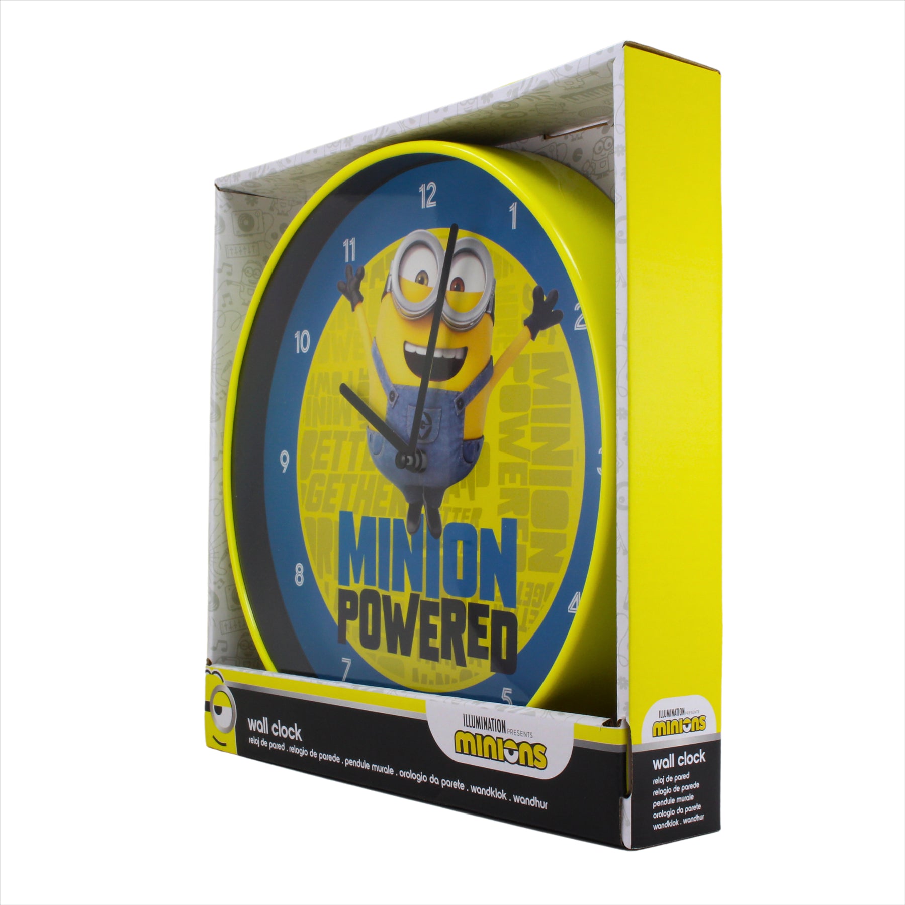 Minions 25cm Children's Despicable Me Wall Clock - Minion Powered - Toptoys2u