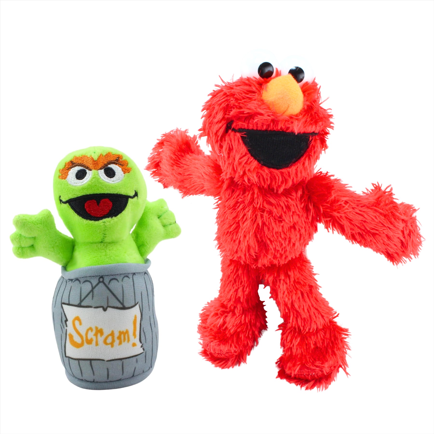 Sesame Street Super Soft Elmo 21cm and Oscar 15cm Gift Quality Plush Toy Bundle - Toptoys2u