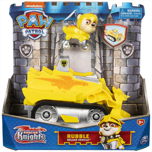 Paw Patrol Rescue Knights Rubble - Transforming Toy Vehicle with Action Figure - Toptoys2u