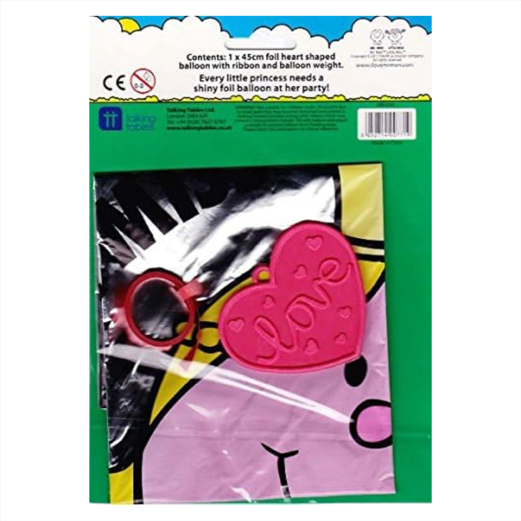 Mr Men Little Miss Princess Heart Shaped and Super Shape Foil Party Balloons - Twin Pack - Toptoys2u