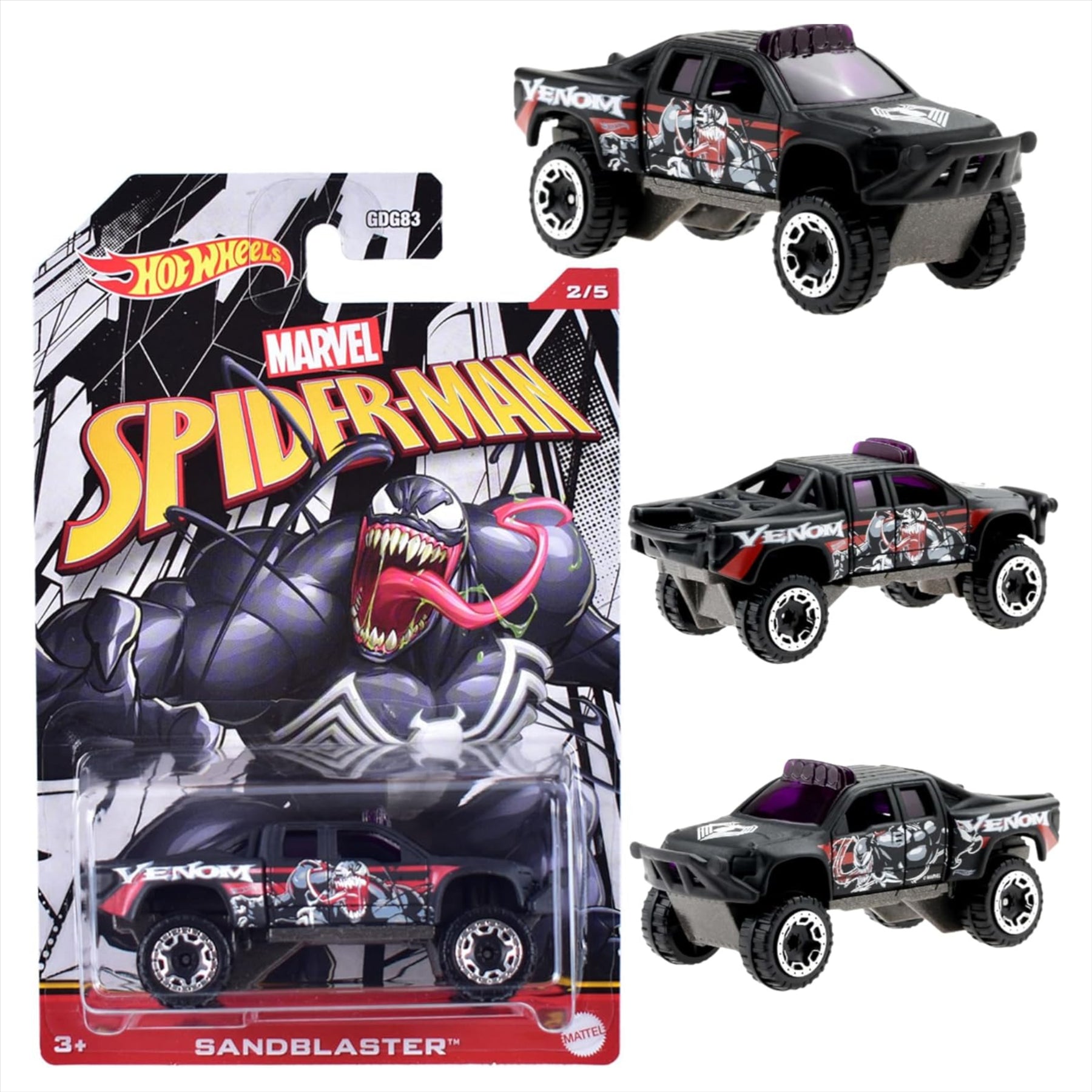 Hot Wheels Marvel Spider-Man - Venom Sandblaster - 2/5 - Toptoys2u