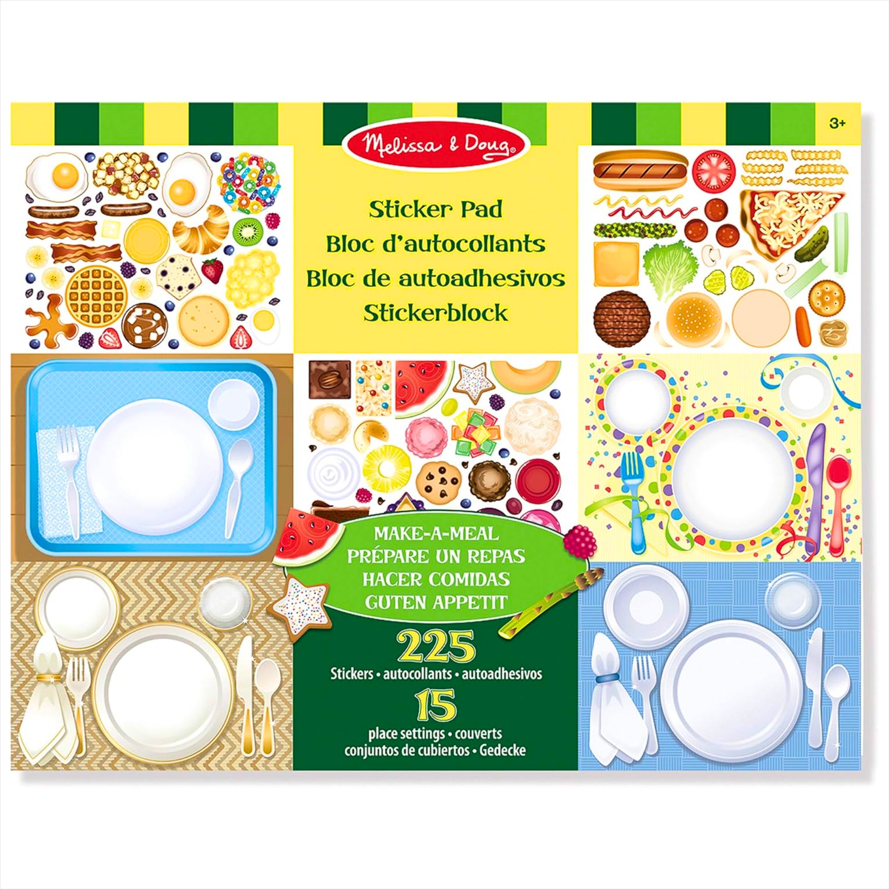 Melissa and Doug Children's Make-A-Meal Arts and Crafts Sticker Pad - 225 Stickers and 15 Place Settings - Toptoys2u