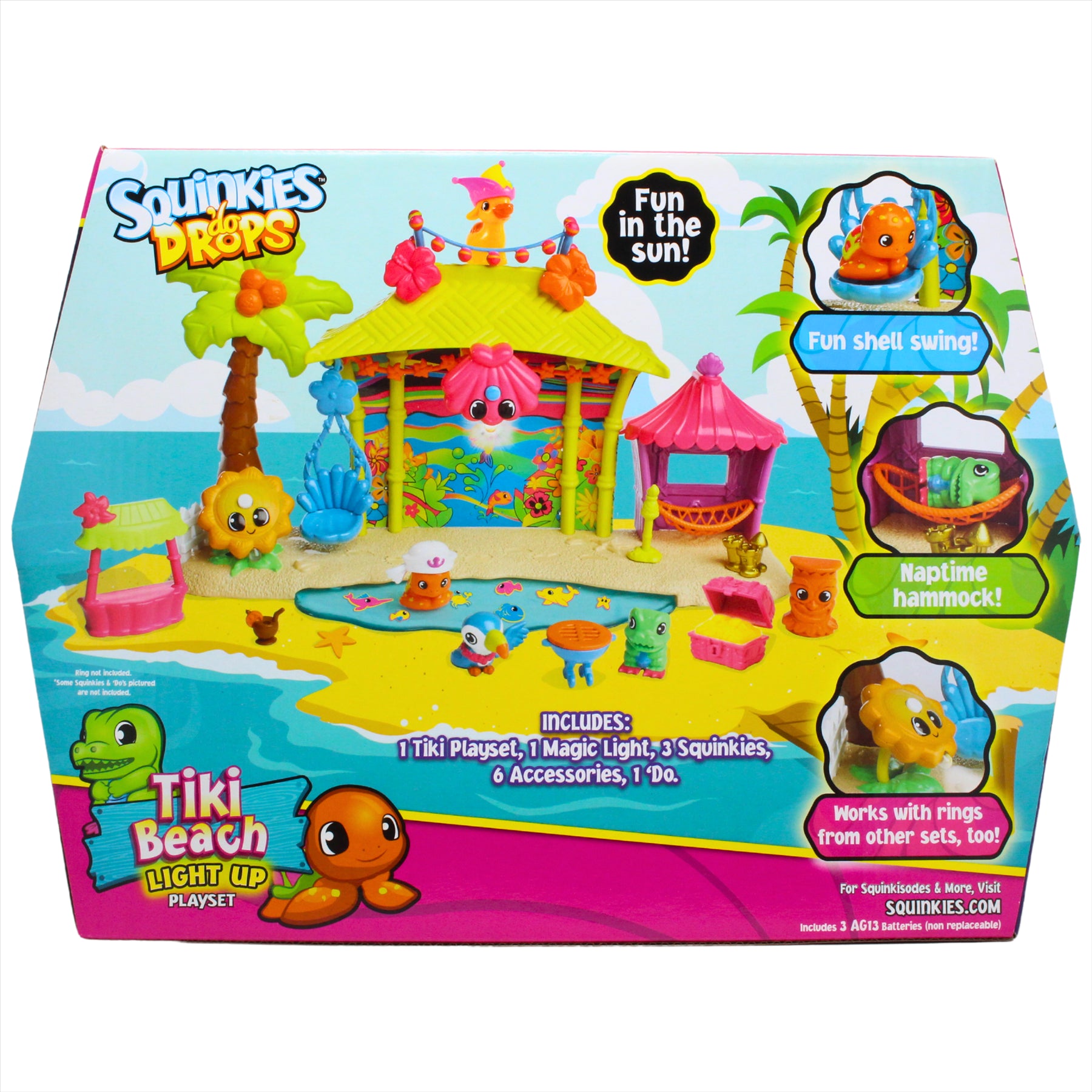 Squinkies 'do Drops Tiki Beach Light-Up Toy Playset with 3 Exclusive Miniature Glow Figures - Toptoys2u