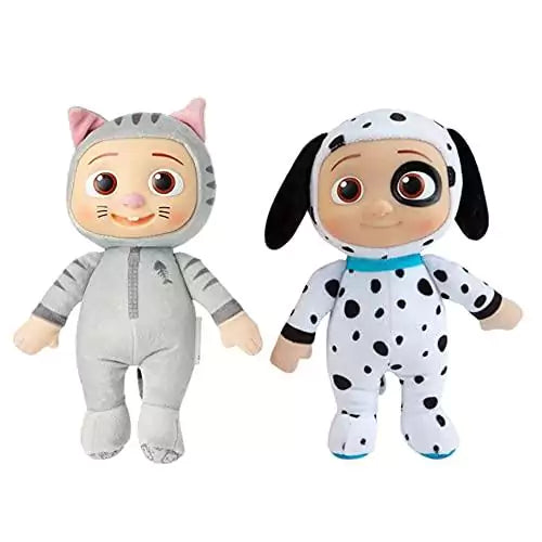 CoComelon JJ Kitty & Puppy Plush Stuffed Animal Toys, 2 Pack - 8" Plush - for Ages 18 Months and up - Toptoys2u