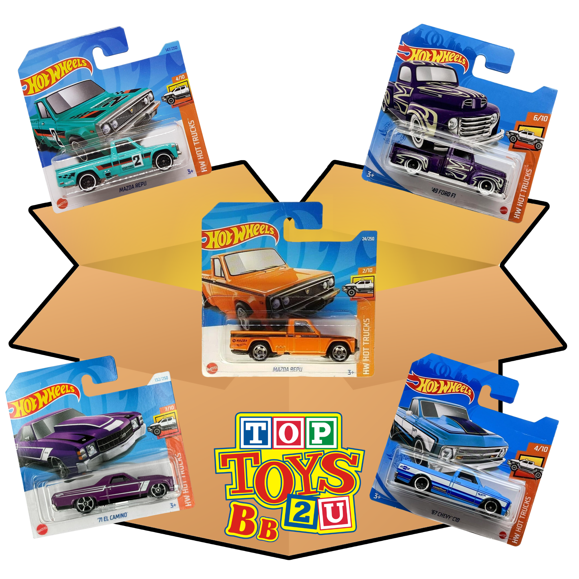 Toptoys2u Hot Wheels Themed 5 Pack Prebuilt Bargain Bundle Boxes - Toptoys2u