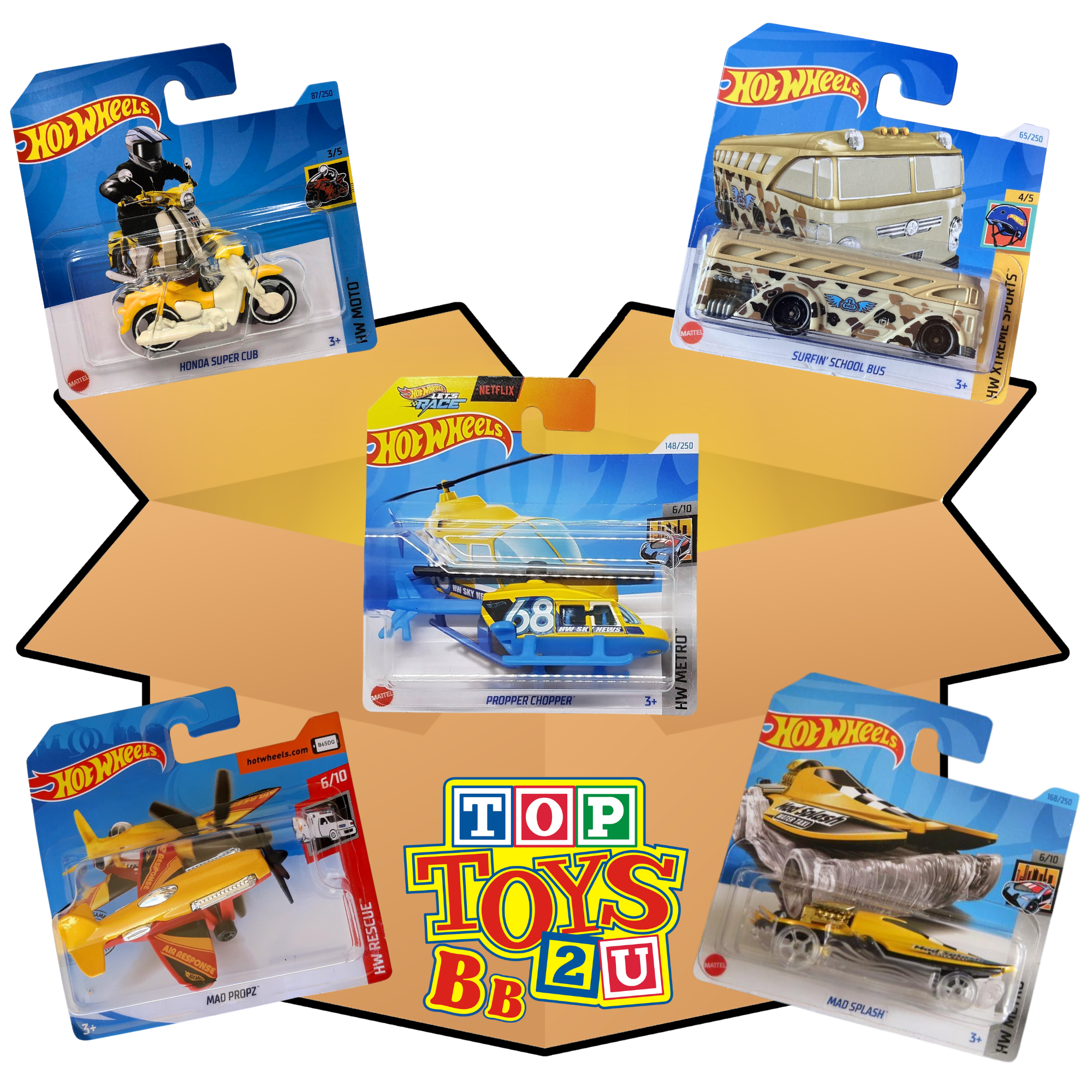 Toptoys2u Hot Wheels Themed 5 Pack Prebuilt Bargain Bundle Boxes - Toptoys2u