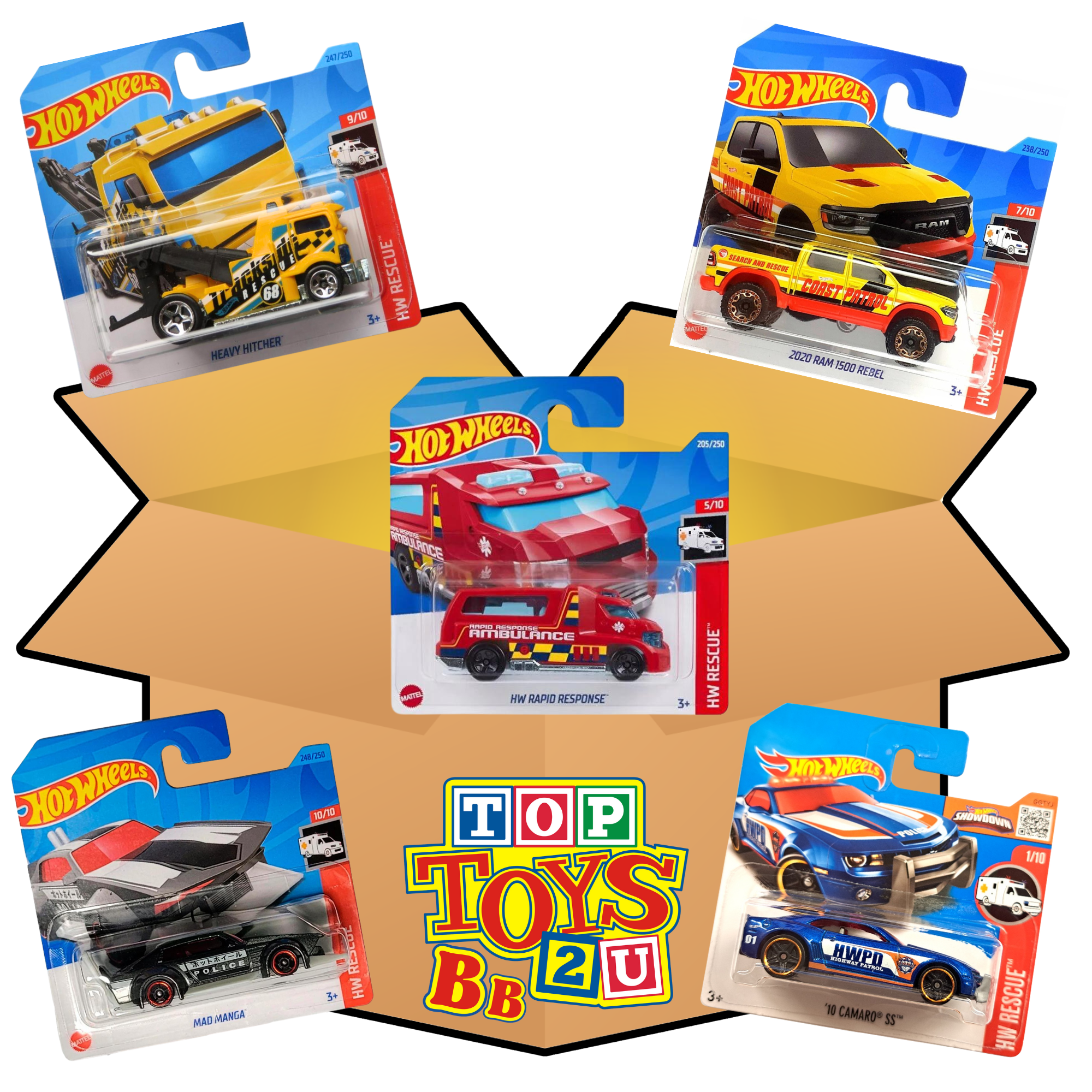 Toptoys2u Hot Wheels Themed 5 Pack Prebuilt Bargain Bundle Boxes - Toptoys2u