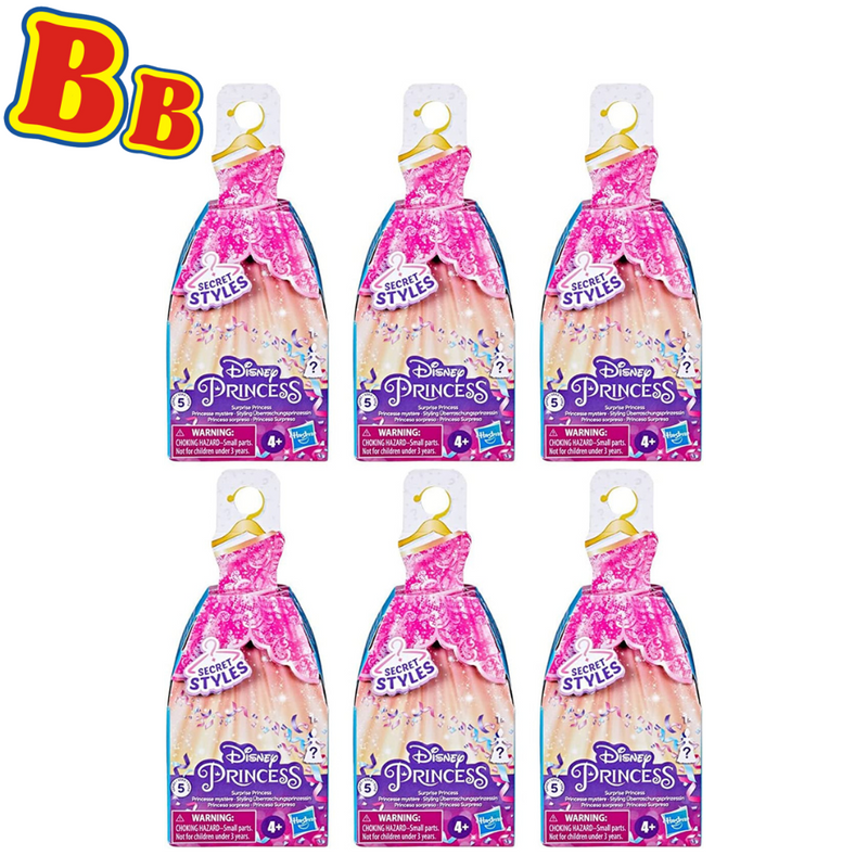 Disney Princess Secret Styles Series 5 Blind Box 3.5" 9cm Figures - Pack of 6 - Toptoys2u