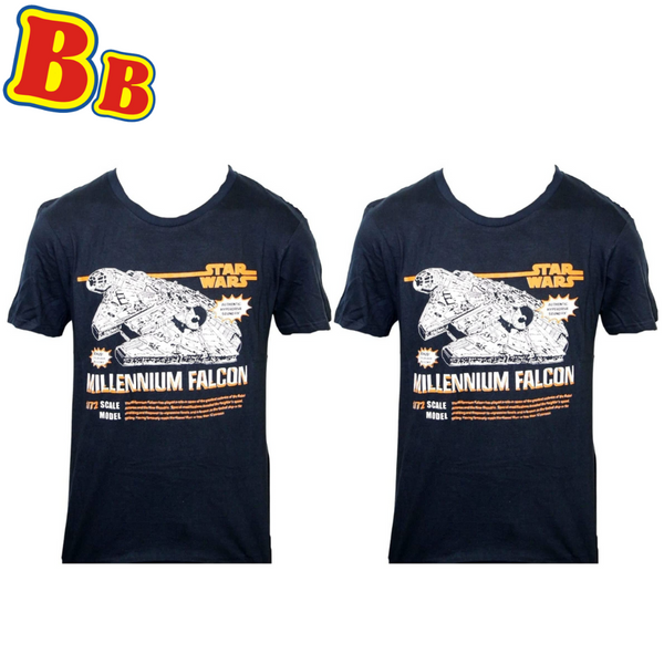 Star Wars Millenium Falcon T-shirt Bundle - Adult Medium Pack of 2 - Toptoys2u