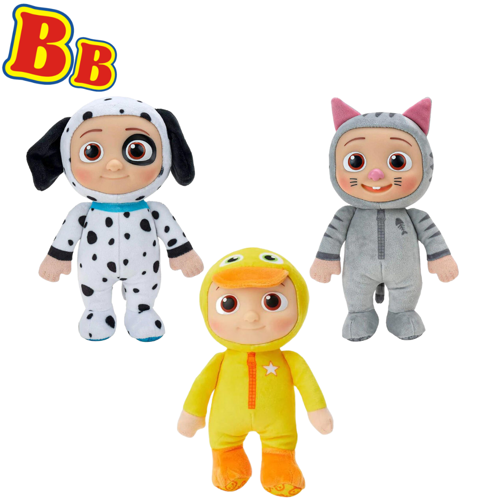 CoComelon JJ Duckie, Kitty & Puppy Plush Stuffed Animal Toys 3 Pack - 8" Plush Soft Toy Set - Toptoys2u