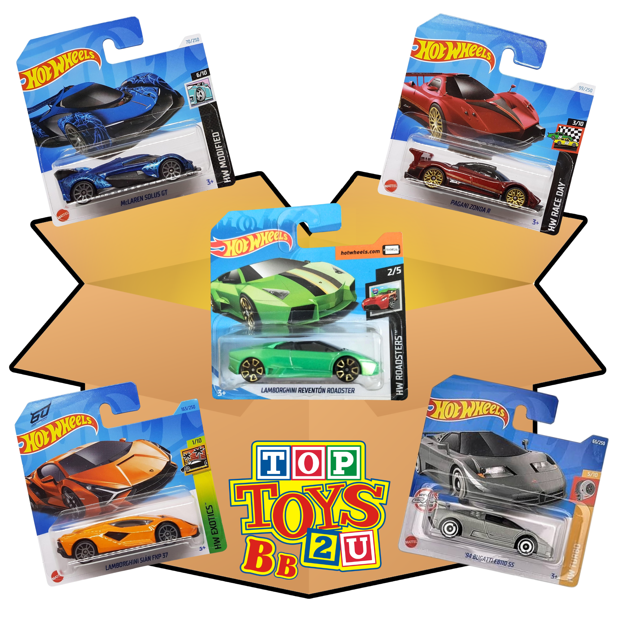 Toptoys2u Hot Wheels Themed 5 Pack Prebuilt Bargain Bundle Boxes - Toptoys2u