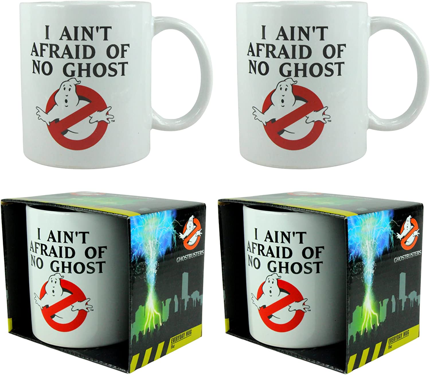 Ghostbusters Ceramic Mug Gift Set - I Ain't Afraid of No Ghost Twin Pack 330ml - Toptoys2u
