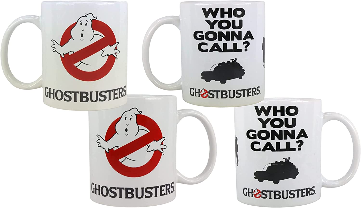 Ghostbusters 330ml Ceramic Mug Twin Packs - Who Ya Gonna Call & Ghostbuster Logo Mug - Toptoys2u