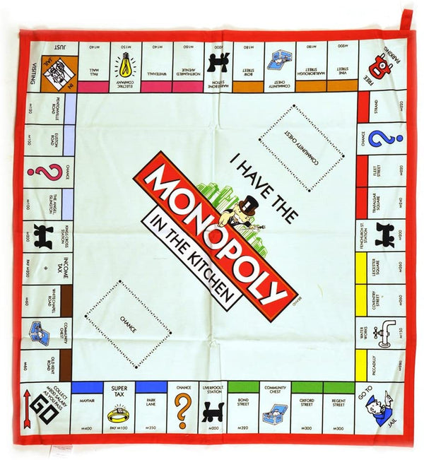Officially Licensed Monopoly Gameboard Tea Towel by Gift Republic 100% Cotton - Toptoys2u