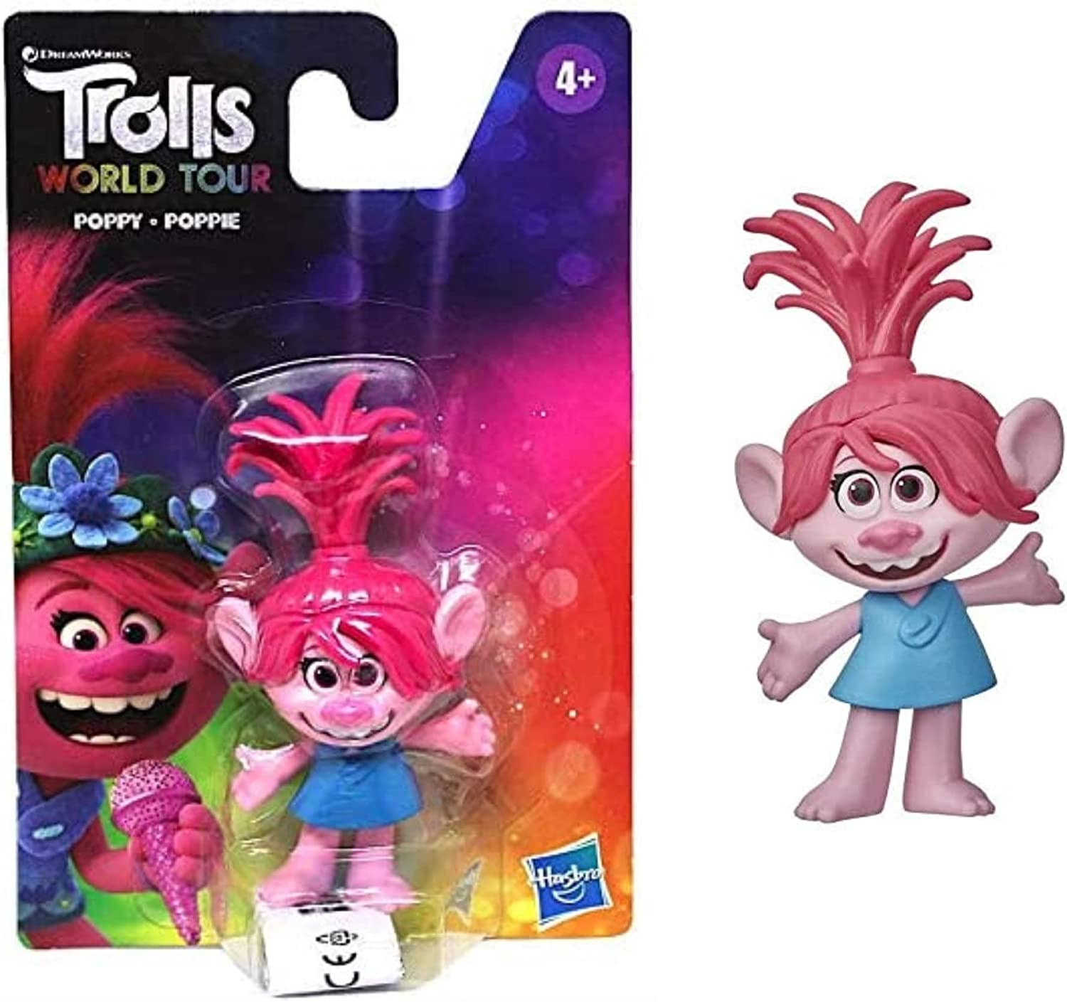 Trolls World Tour Poppy 3" 8cm Collectible Figure and Tiny Dancers Series 1 Blind Box Figure 6 Pack - Toptoys2u