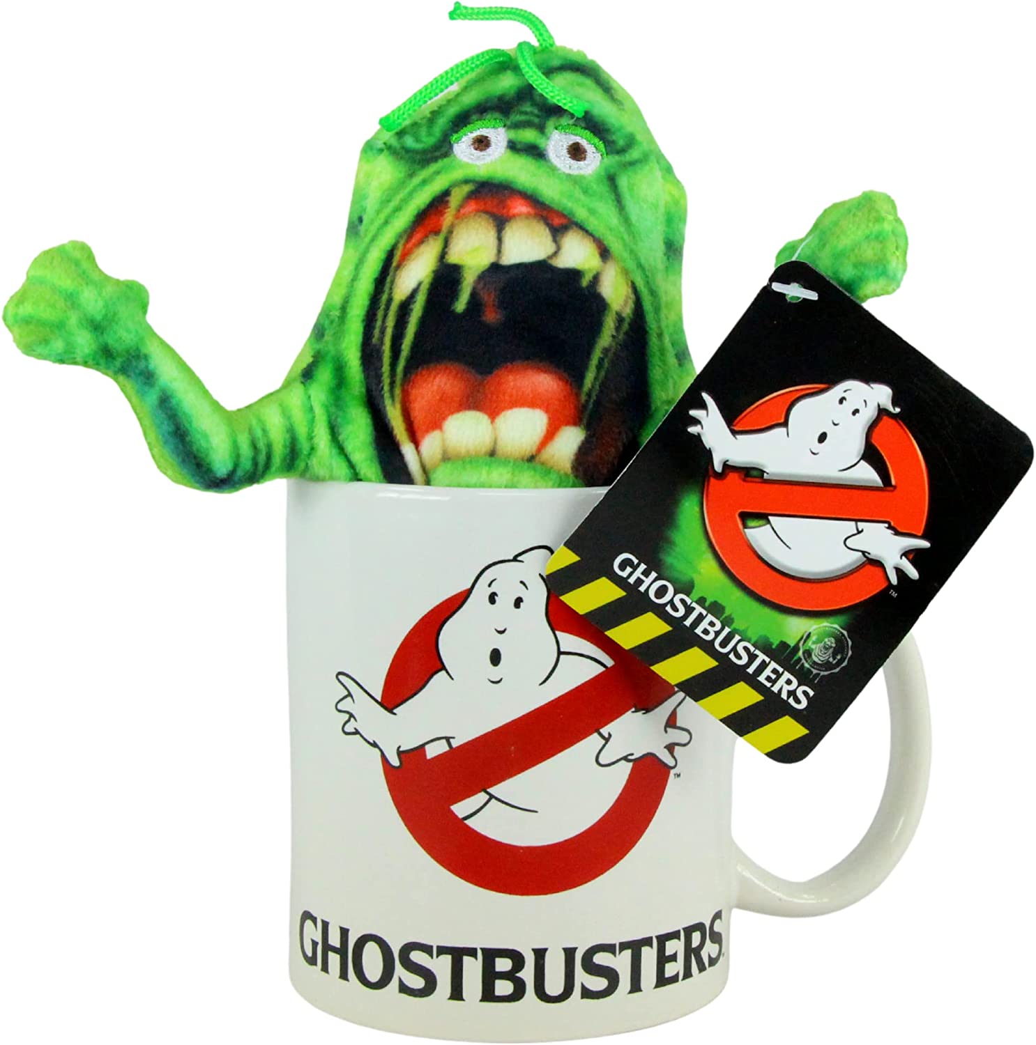 Ghostbusters Slimer 5" Plush & No Ghost Logo 300ml Mug Bundle - Toptoys2u