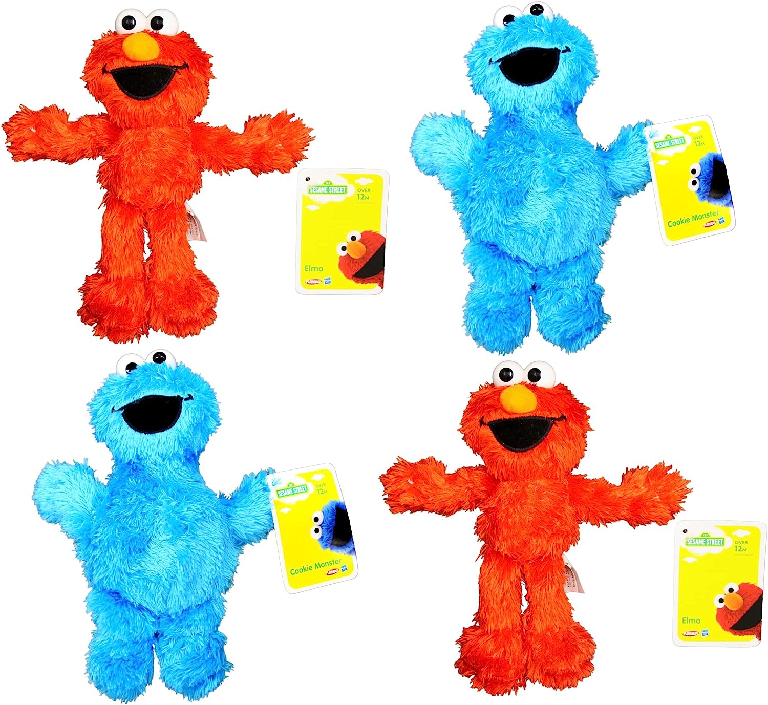Sesame Street - 9" 23cm Plush Elmo & Cookie Monster Set of 4 - 2 of Each - Toptoys2u