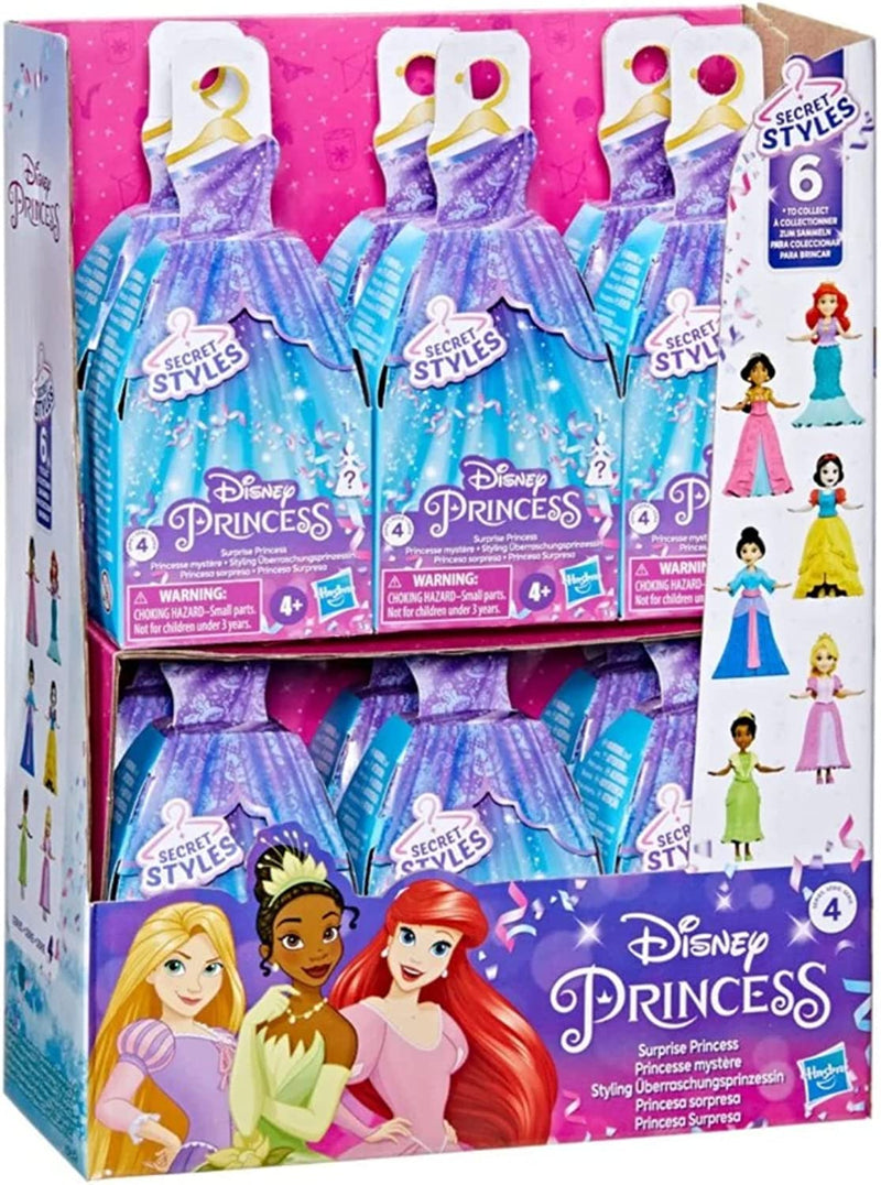 Disney Princess Secret Styles Series 4 Blind Box 3.5" 9cm Figures - Pack of 6 - Toptoys2u