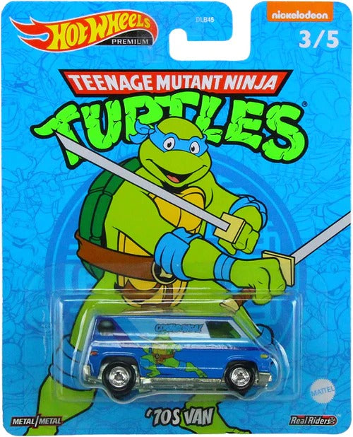 Hot Wheels Premium - Teenage Mutant Ninja Turtles Leonardo '70s Van 1:64 Metal Diecast Car - Toptoys2u