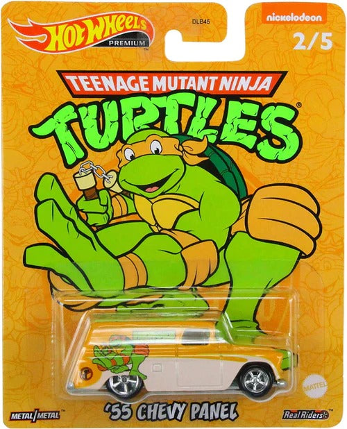 Hot Wheels Premium - Teenage Mutant Ninja Turtles Michelangelo 55' Chevy Pane 1:64 Metal Diecast Car - Toptoys2u