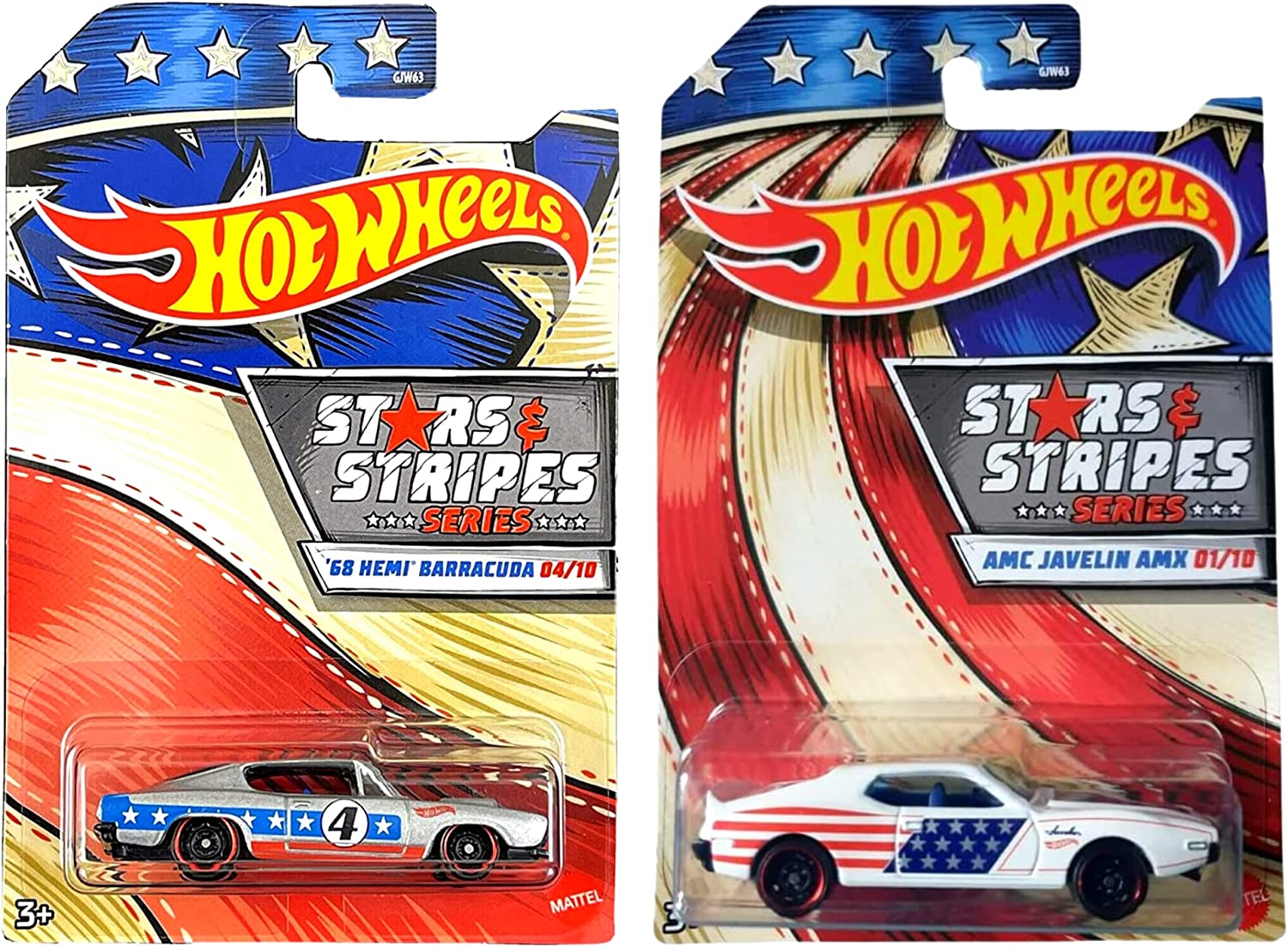 Hot Wheels Stars & Stripes - '68 Hemi Barracuda & AMC Javelin AMX - Toptoys2u