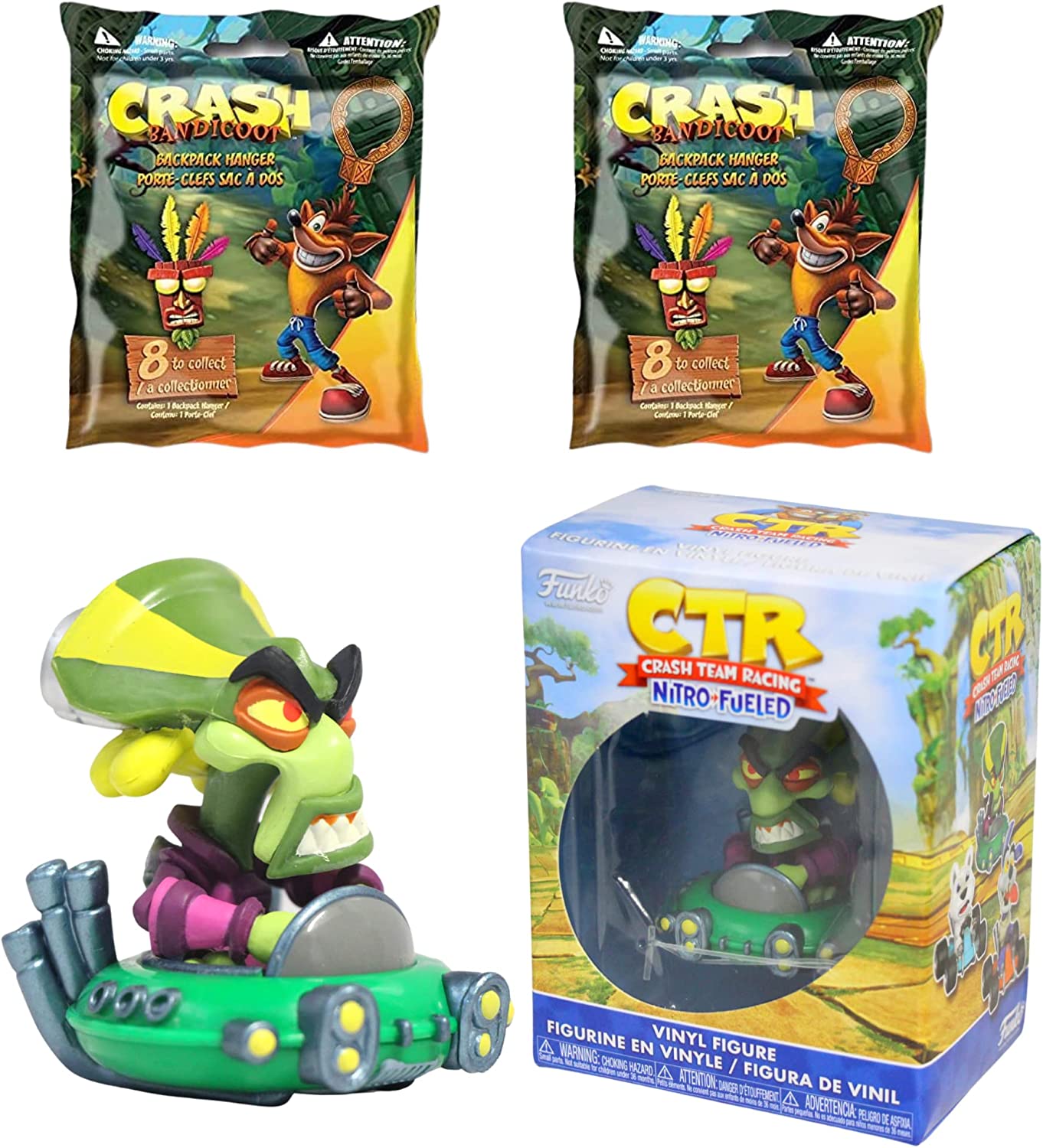 Crash Bandicoot 3pc Gift Set - Funko Vinyl Figure Nitrous Oxide & 2x Crash Bandicoot Blind Bags - Toptoys2u