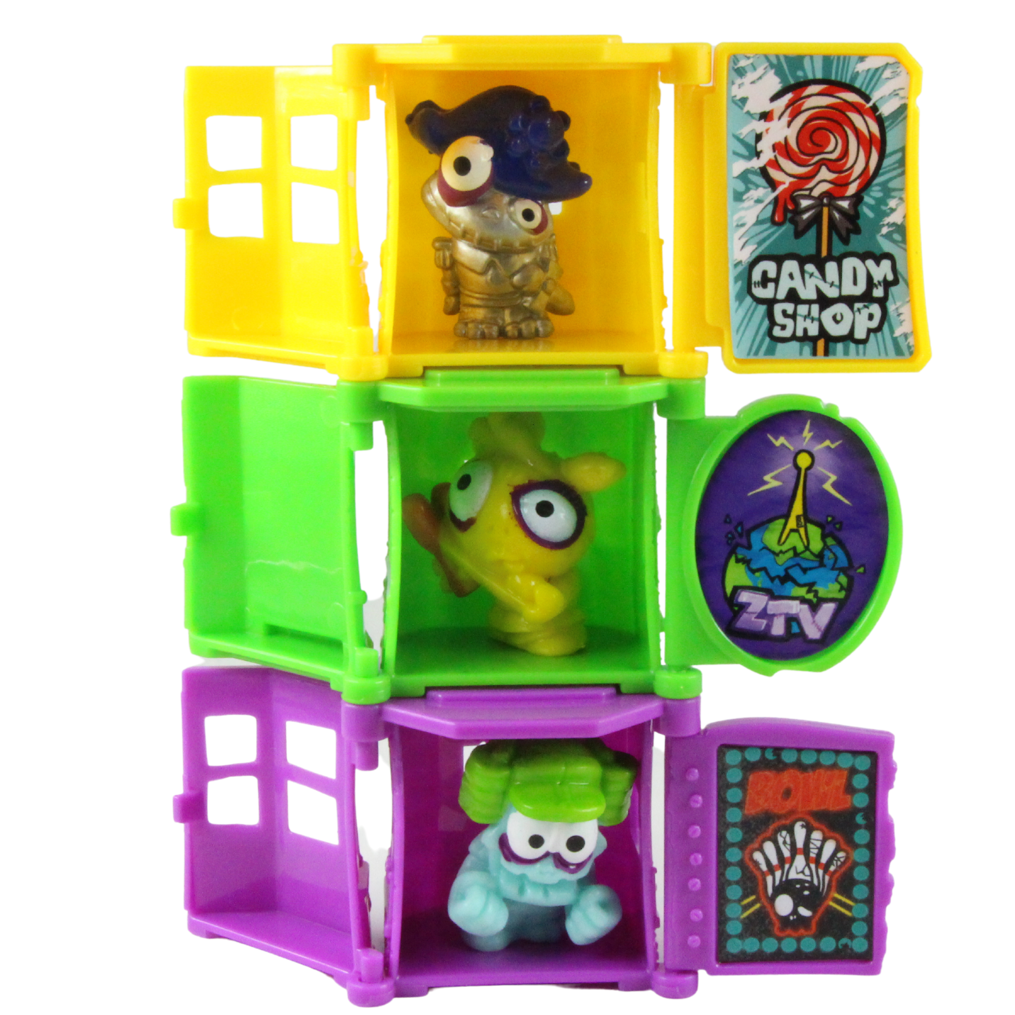 Zomlings in the BIG Town Blister Pack Series 5 - Police Car Zom Mobile, 3 City Towers & 4 Zomlings - Toptoys2u