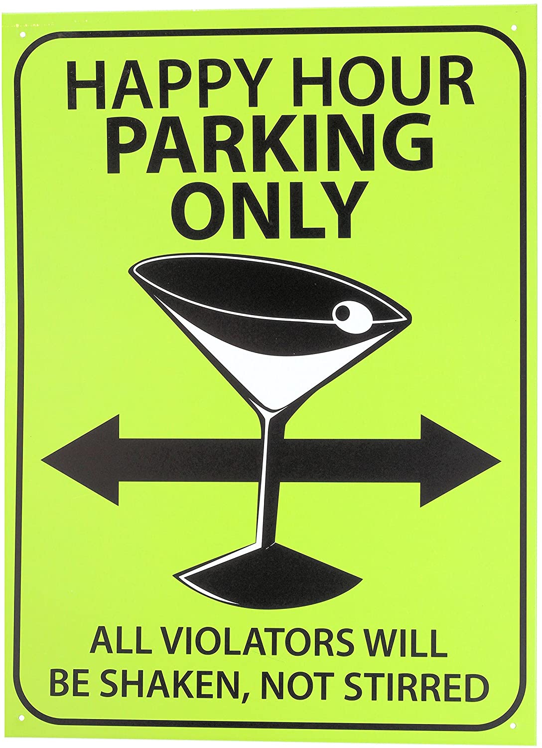 Retro Wall Art Tin Sign Plaque 30cm x 40cm - Happy Hour Parking Only - Toptoys2u