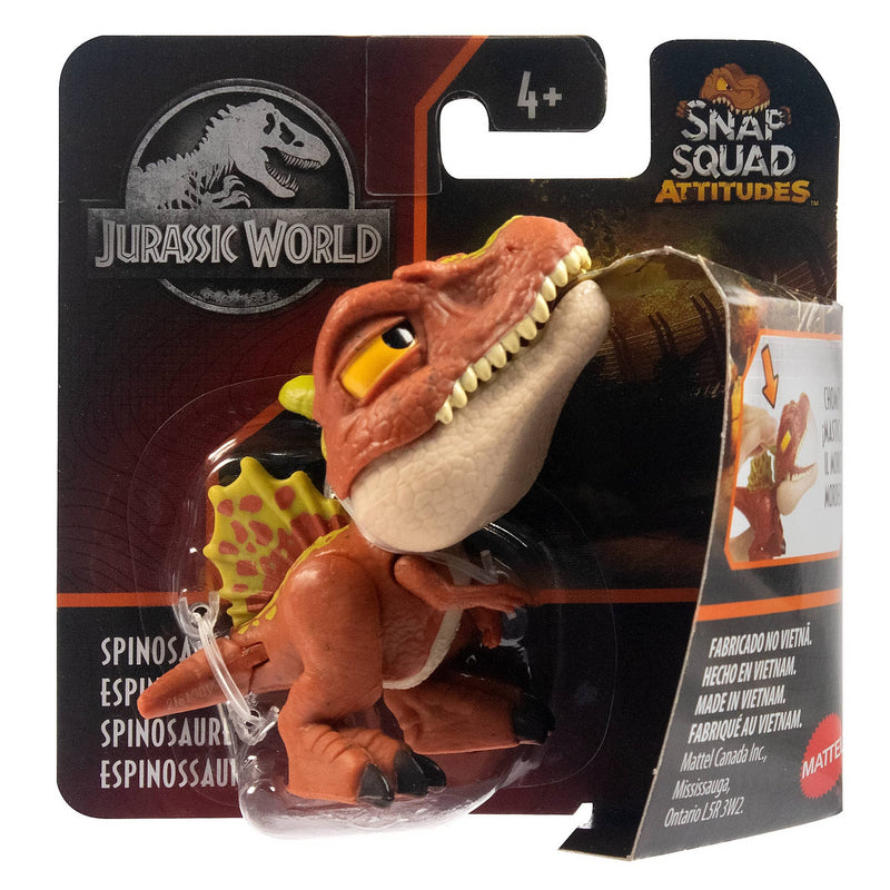 Jurassic World Snap Squad Attitudes Dinosaur Figure Set of 4 - Spinosaurus, Mosasaurus, Tyrannosaurus Rex & Stegosaurus - Toptoys2u