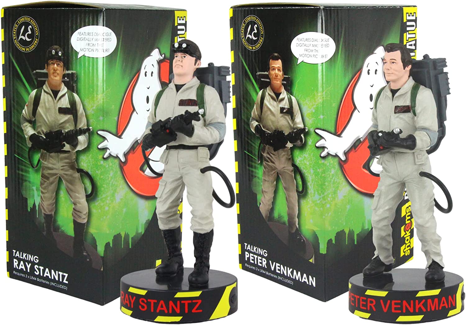 Ghostbusters Raymond Stantz & Peter Venkman 7" Talking Motion Statue Limited Edition Figures - Toptoys2u