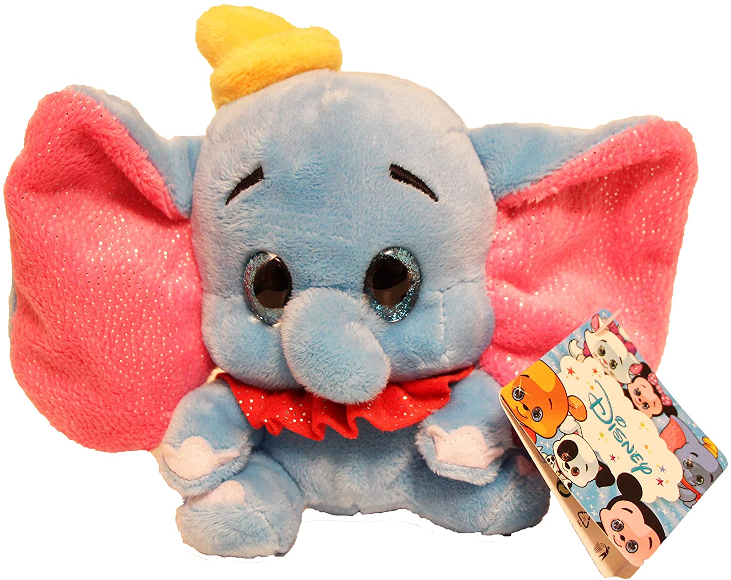 Disney Glitzies Super Soft 15cm 6" Plush Toy with Big Glittery Eyes - Dumbo the Elephant - Toptoys2u