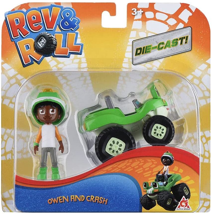 Rev & Roll - Diecast Vehicle & Figure Set - Owen And Crash - Toptoys2u