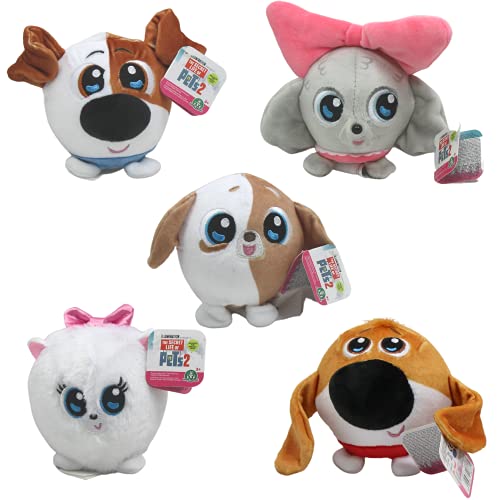 Secret Life of Pets 2 - Soft 6" Plush Toy Set of 5 - Max, Gidget, Tiny, Pickles & Princess - Toptoys2u