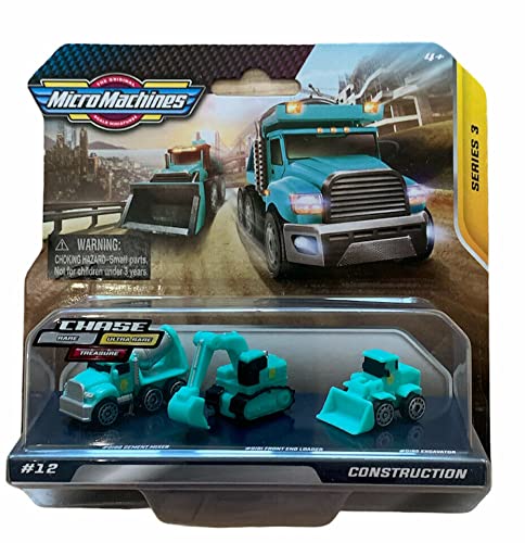 Micro Machines Series 3 Construction Pack #12 - Toy Trucks - Cement Mixers and Diggers - Toptoys2u