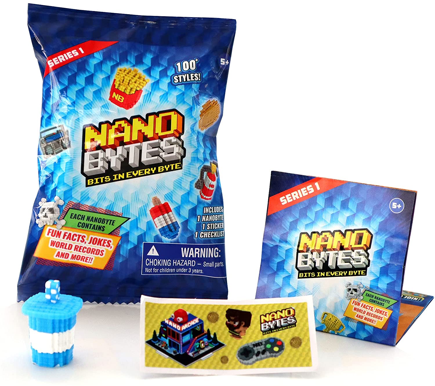 Nanobytes Series 1 Blind Bag With Nanobyte, Sticker and Collector's Checklist - Pack of 6 - Toptoys2u