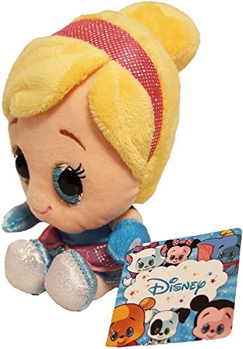 Disney Glitzies Super Soft 15cm 6" Plush Toy with Big Glittery Eyes Set of 3 - Winnie The Pooh, Dumbo the Elephant & Cinderella - Toptoys2u